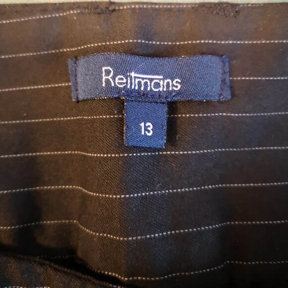 Reitmans Ladies Size 13 Black w/ Grey Pinstripe Flare Leg Dress Pants - Picture 3 of 9